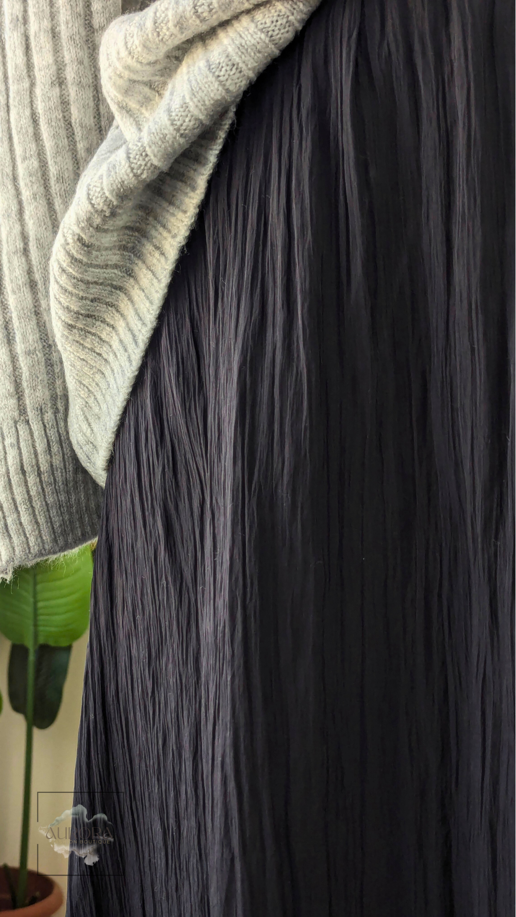 Textured Black Skirt