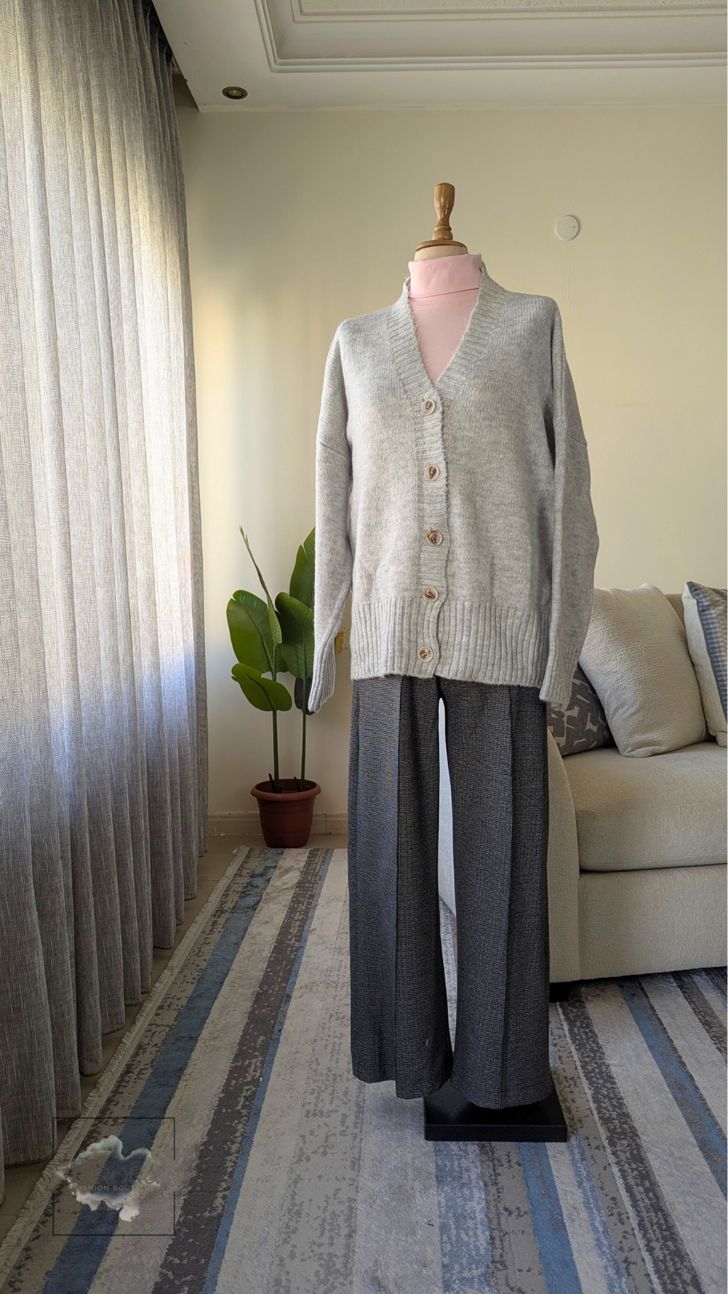 Tailored Textured Pants