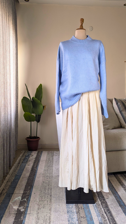 Textured Hem Tricot Sweater