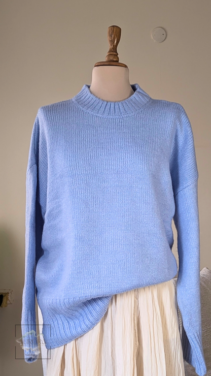 Textured Hem Tricot Sweater