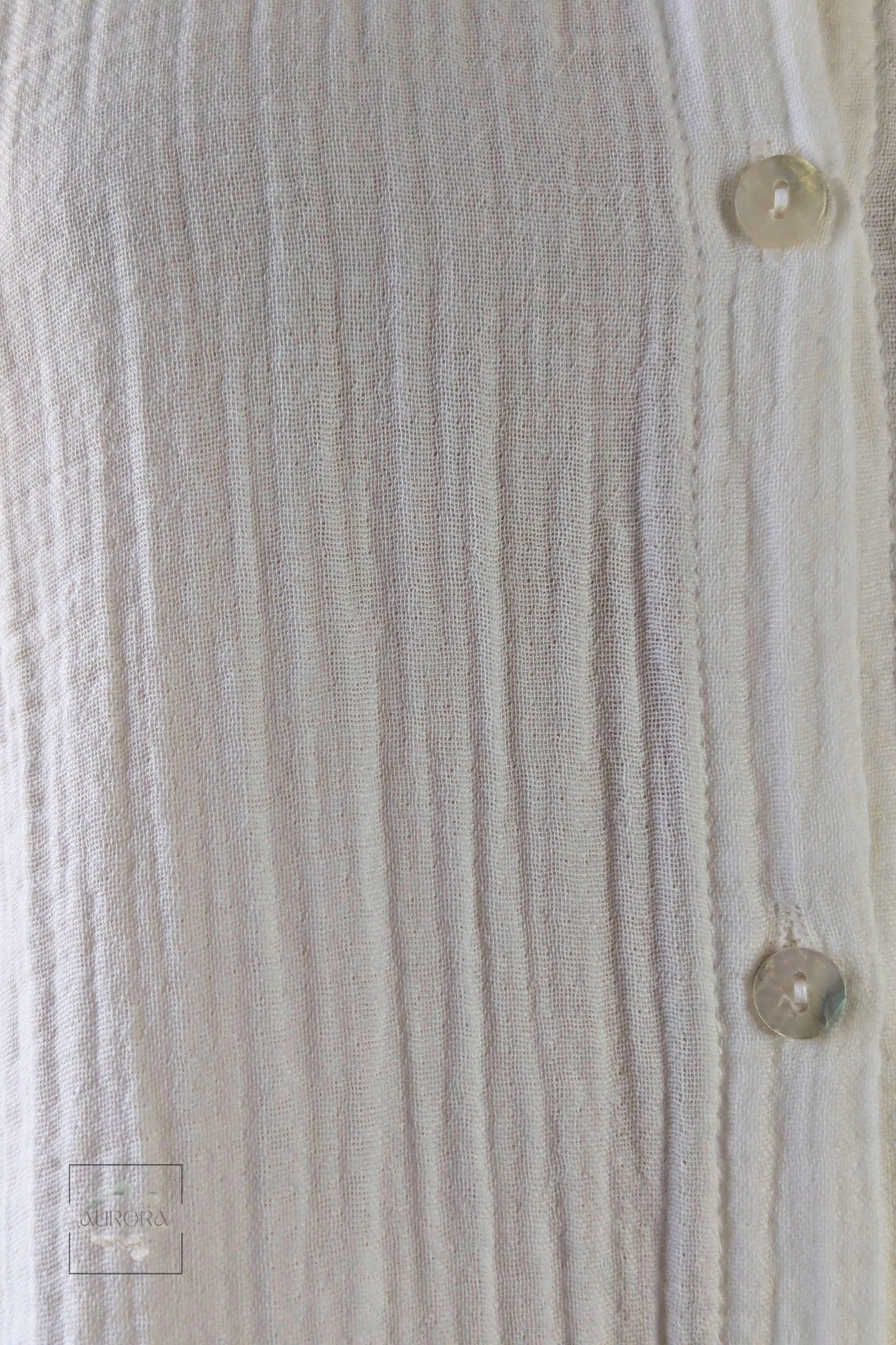 Oversized Cotton Long Sleeve Shirt in White  – Aurora Fashion Boutique