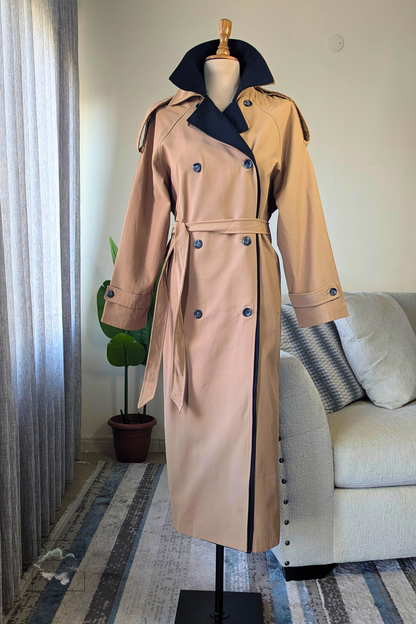 Camel Trenchcoat with Black Accent