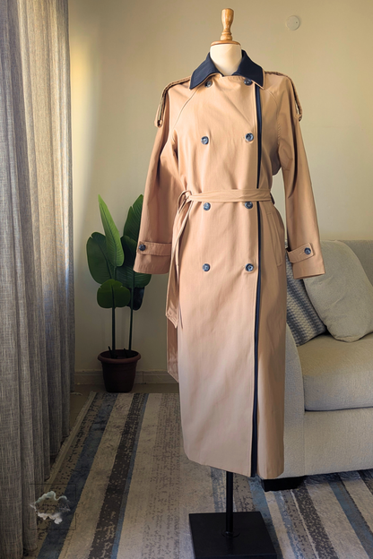 Camel Trenchcoat with Black Accent