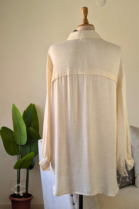 Oversized Cotton Long Sleeve Shirt in Stone – Aurora Fashion Boutique