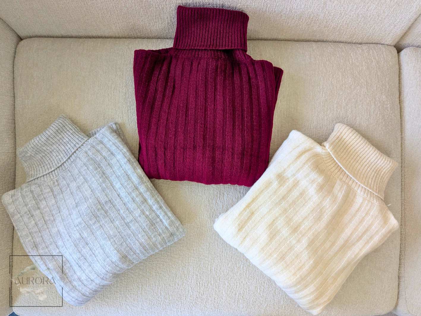 High-Neck Ribbed Tricot Blouse