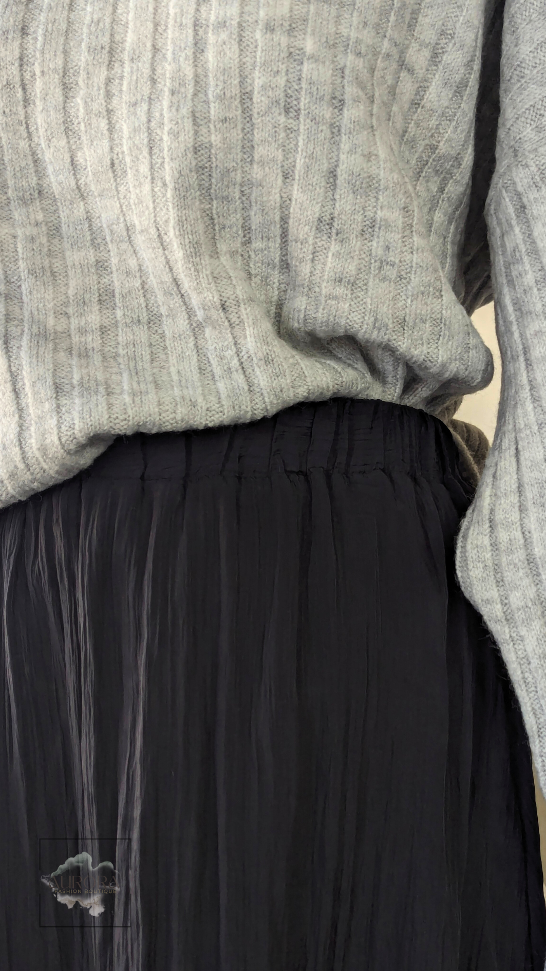 Textured Black Skirt