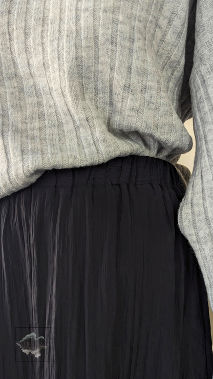 Textured Black Skirt