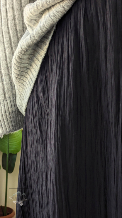 Textured Black Skirt