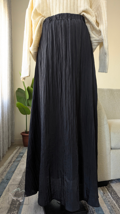 Textured Black Skirt