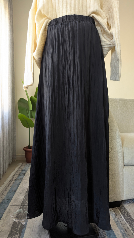 Textured Black Skirt