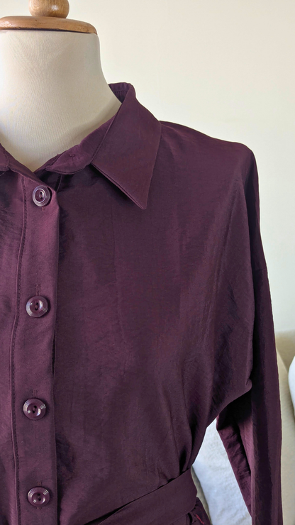 Accordion Pleated Suit with Belted Shirt & Asymmetric Overlay