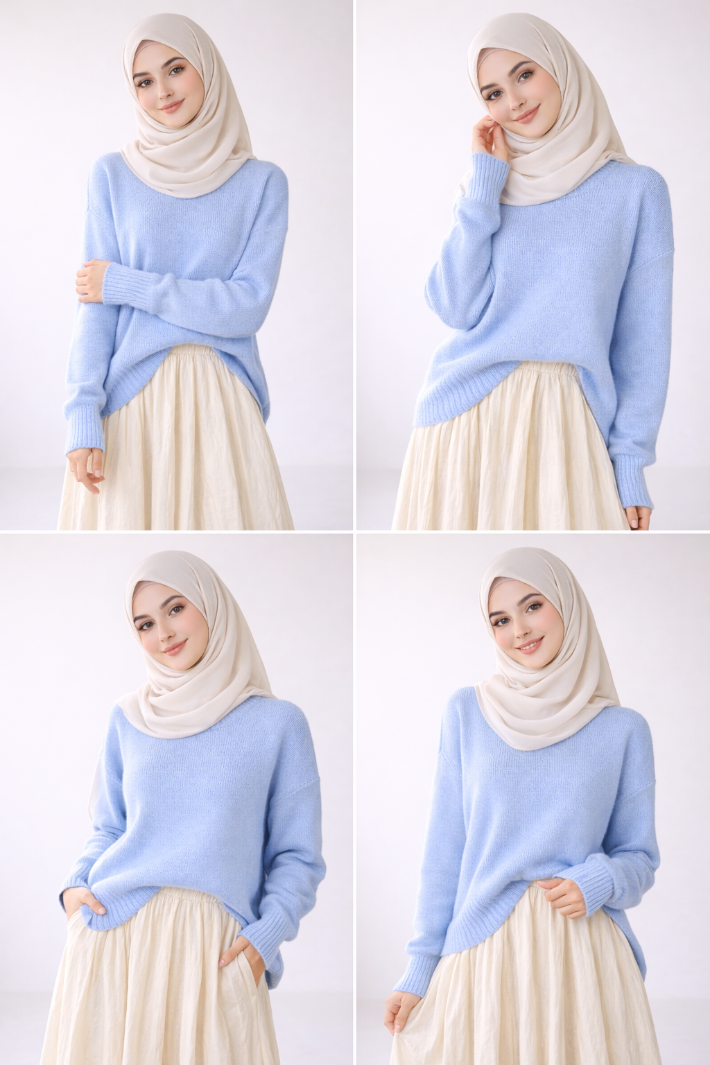Textured Hem Tricot Sweater