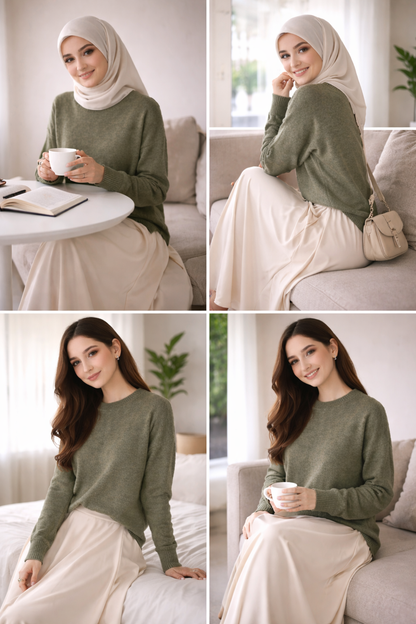 Plain Tricot Sweater