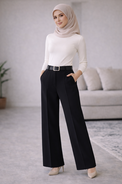 Tailored Textured Pants