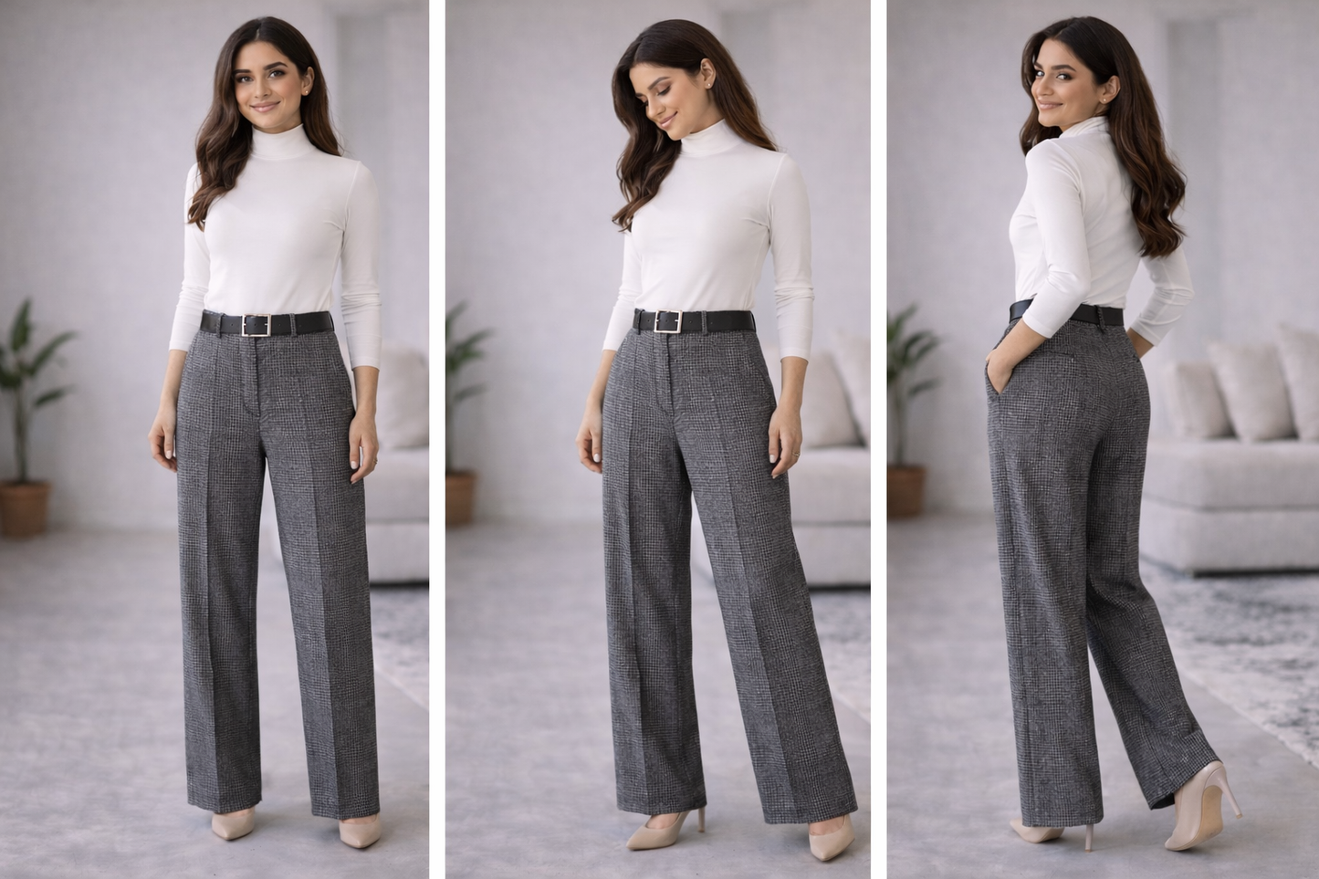 Tailored Textured Pants