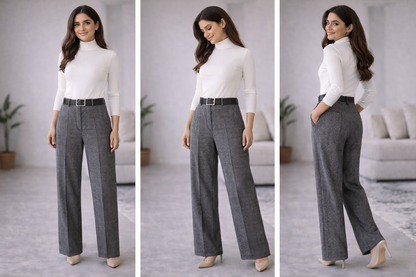 Tailored Textured Pants