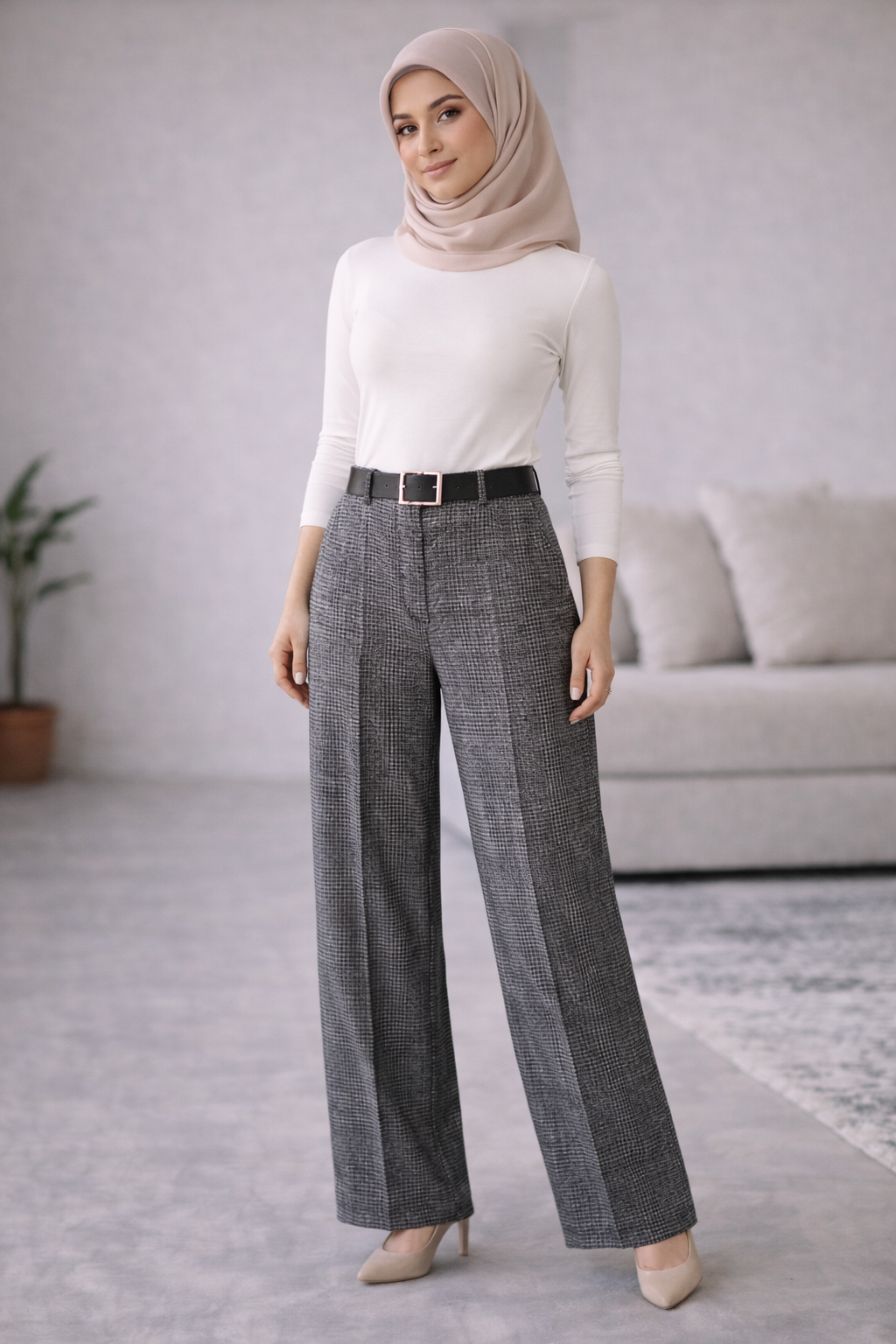 Tailored Textured Pants