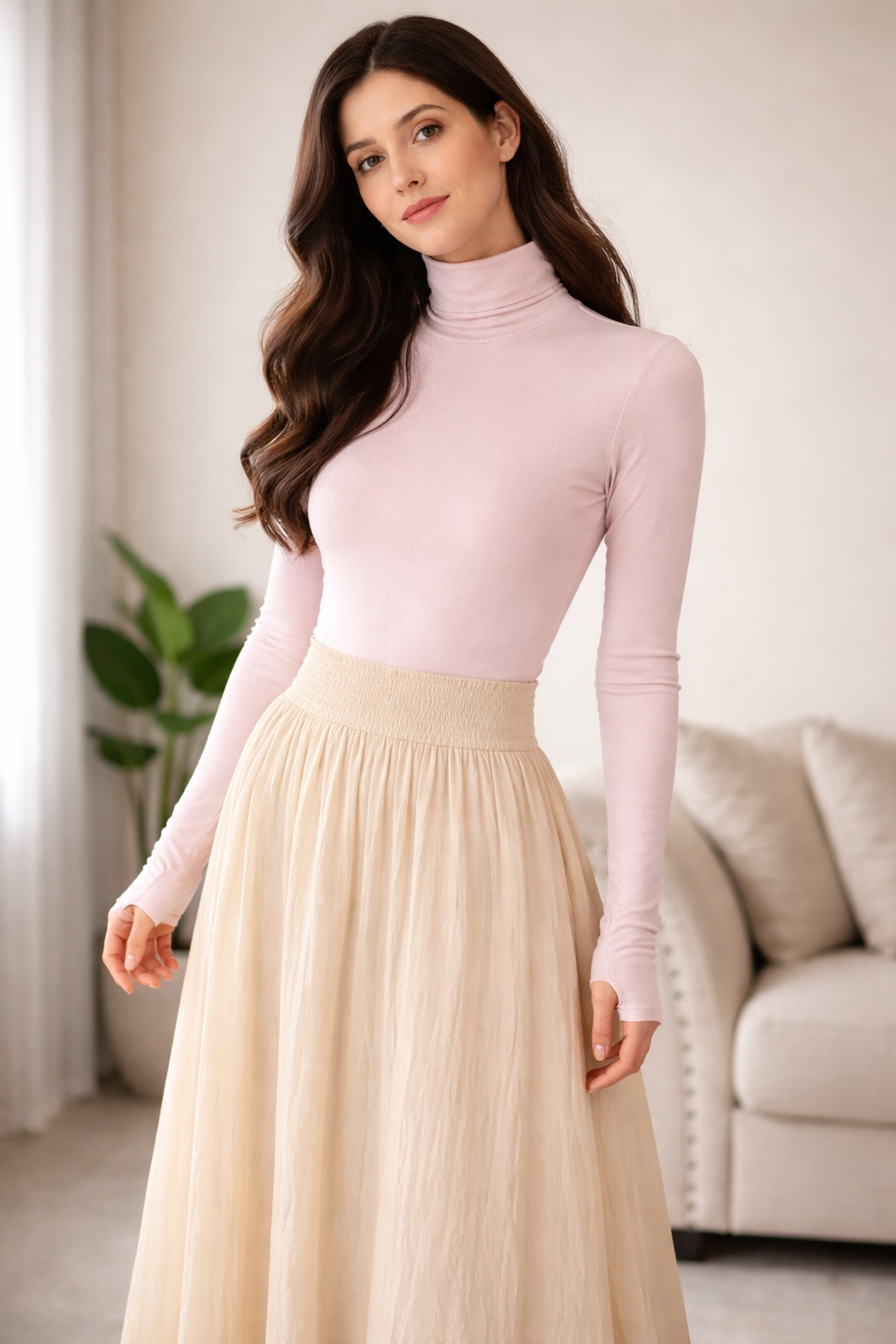 Turtle Neck Body with Thumb Openings