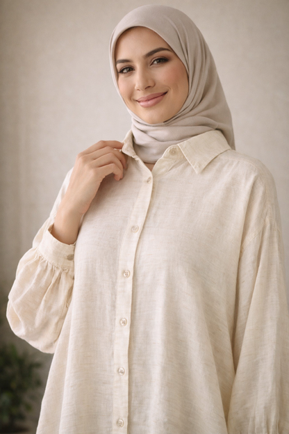 Oversized Cotton Long Sleeve Shirt
