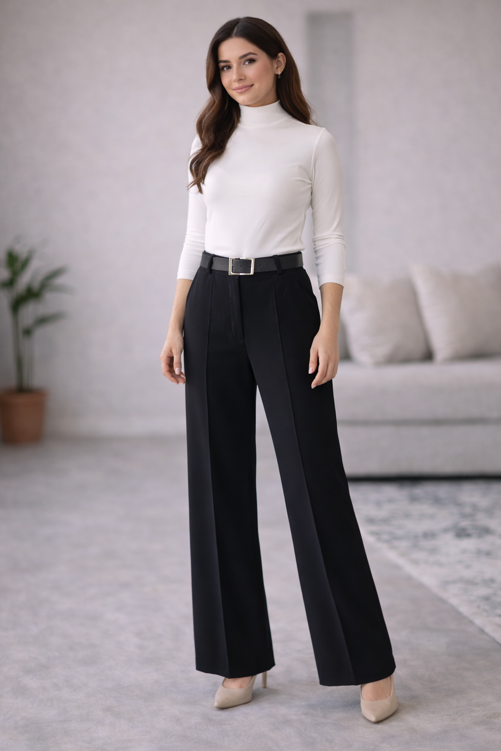 Tailored Textured Pants